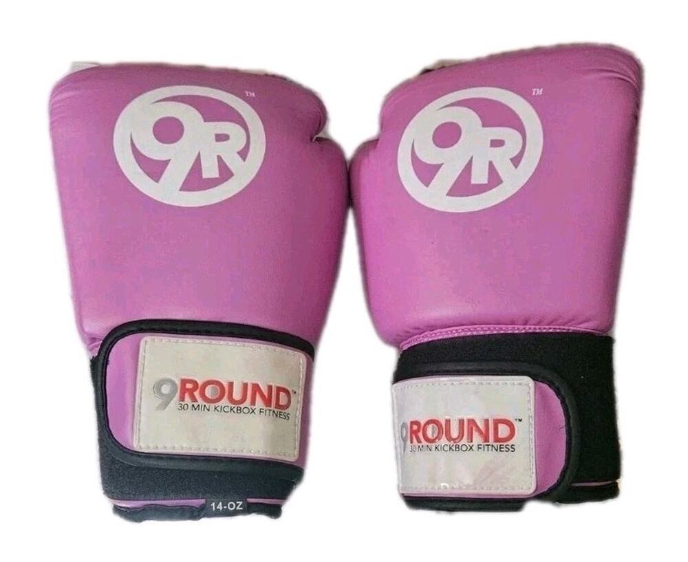 9 Round Boxing Gloves Womens 14 Oz Pink 30 Minute Kickboxing Fit